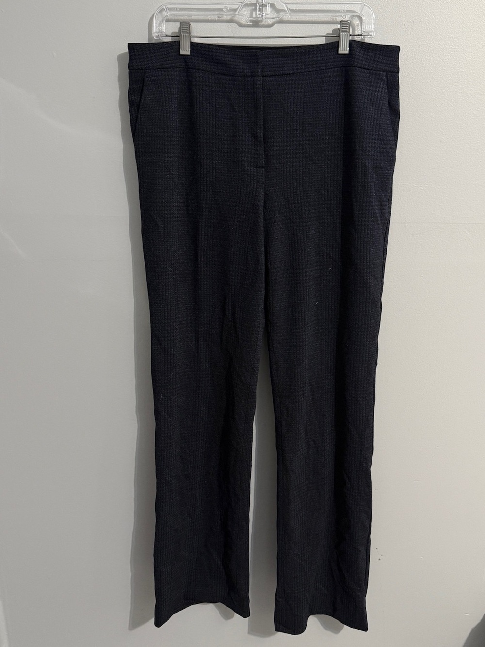 Talbots Pants Womens 12 Fabric Knit In Italy Plaid Full Length Office Career